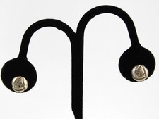 Sterling Silver Rose Flower Stud Earrings 925 3/8 Inch Diameter 2.9 Grams Weight