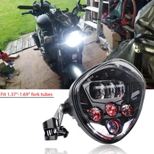 7" LED Hi/Lo DRL Headlight + 1.69" Bracket For Yamha MT-03 MT-07 MT-09 FZ07 FZ09