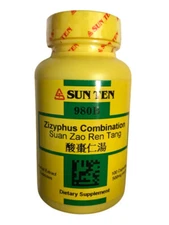 Sun Ten - Zizyphus Combination, 100 Capsules / Suan Zao Ren Tang / 酸棗仁湯 980B