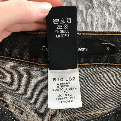 その他 350 Calvin Klein Capri Bootcut Jeans Womens 10 (actual 32x18.5) Black