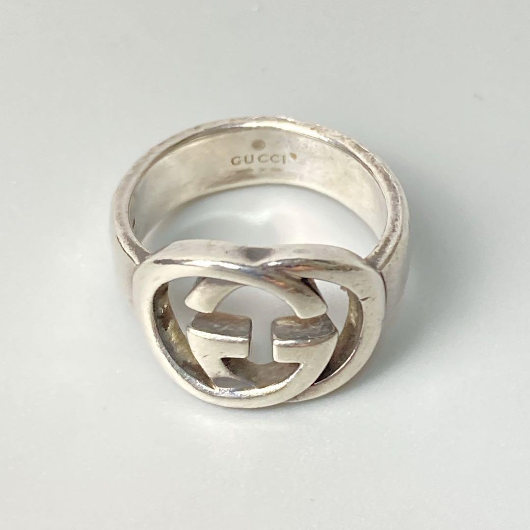GUCCI Ring Interlocking Ag925 Silver Women's Size 3.5 From