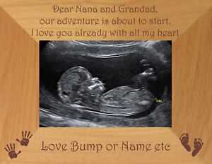 Grandparents Baby Scan Gift Personalised Photo Frame 7x5/'/'!