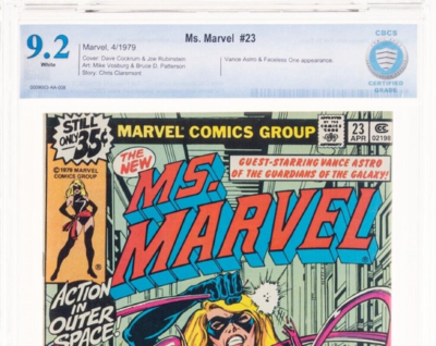 Ms. Marvel #23 White Pgs (1979) CBCS 9.2 VANCE ASTRO FACELESS 