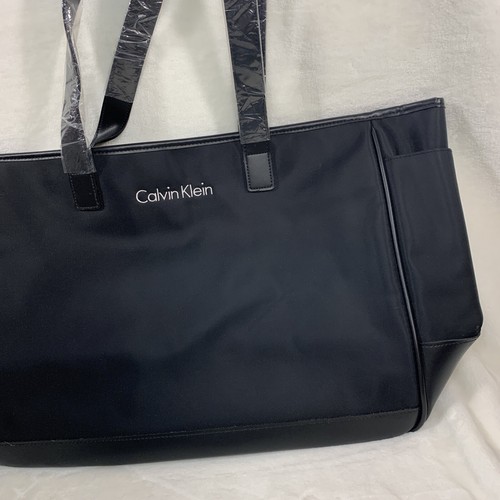 Calvin Klein Cosmetics Logo Large Black Tote Shopper Shopping Bag Handbag NEW - Picture 5 of 13