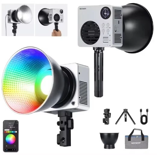 NEEWER HB80C 80W RGBWW Full Color 2500K-7500K Pocket COB Led Video Studio Light  - Image 3 of 4