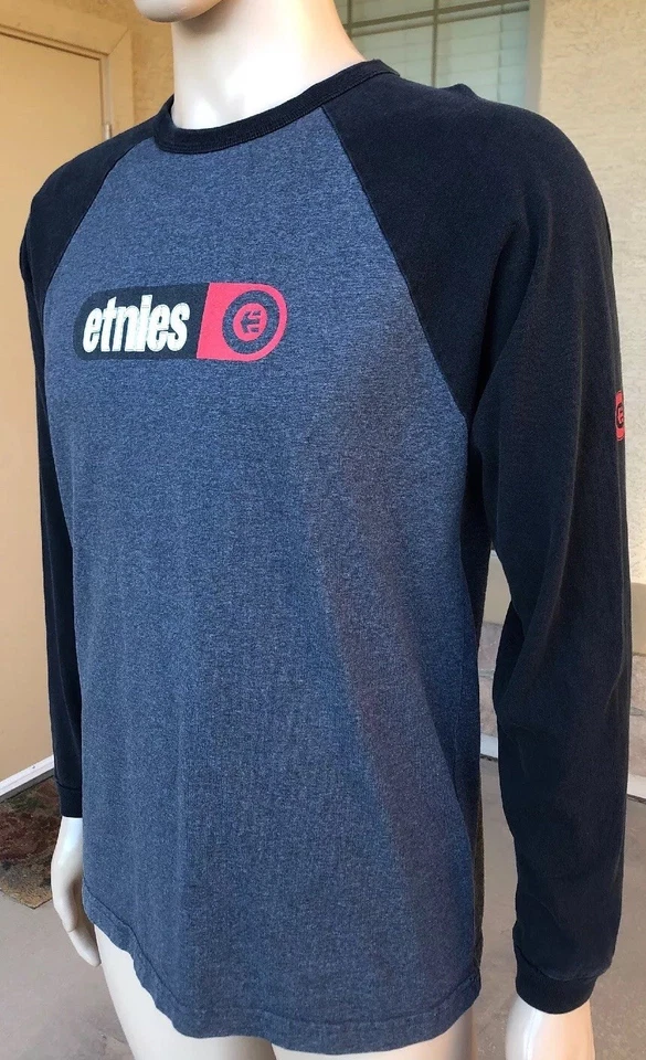 Camisa De Colección Años 90 Etnies Skateboard Snowboard L/S Hecha en EE. UU. Talla Mediana Punk Foto 3 de 4