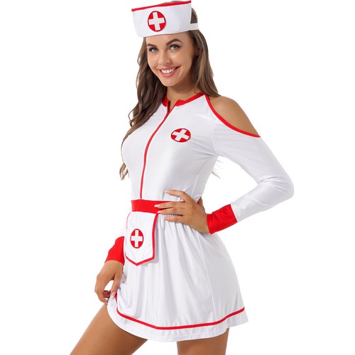 Mujeres Travieso Enfermera Cosplay Conjunto Halloween Sexy Enfermera Uniforme Disfraz Conjunto - Imagen 71 de 79