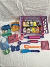 Vintage Winner Play Pretend Kitchen Mixer Appliances Utensils Cans Lot 25 Pieces