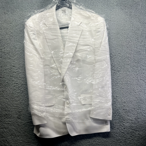 Men's 46 L/S (REG.) White 100% Polyester Summer Suit Jacket Blazer Coat