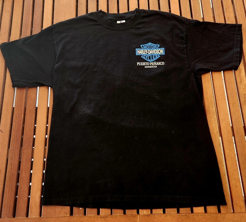HARLEY DAVIDSON MEXICO MOTERCYCLE T SHIRT 2 SIDED  FAT BOY PUERTO PANASCO SHIRT