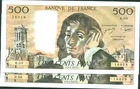 FRANCE 500 FRANCS 1977. aUNC CONDITION.