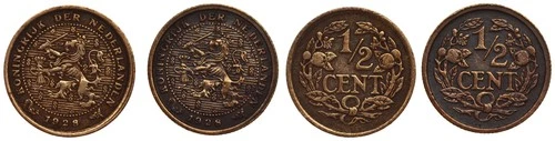 1928 Netherlands 1/2 Cent — photo from another recent sale