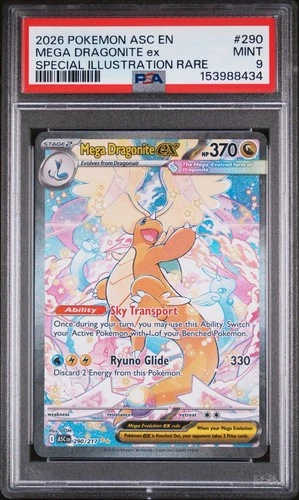 2026 POKEMON ASC EN-ASCENDED HEROES #290 MEGA DRAGONITE EX PSA 9