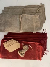 Burlap Wine Bottle Bags 12 Pack – Gift Bags with Tags Elegant for Christma