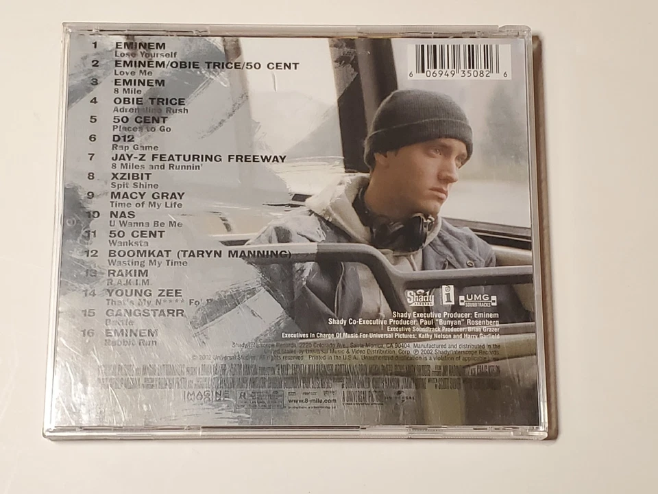 8 Mile Soundstrack by 8 Eminem Macy Gray Rakim Jay-Z CD 2002 Shady / Interscope Foto 2 de 4