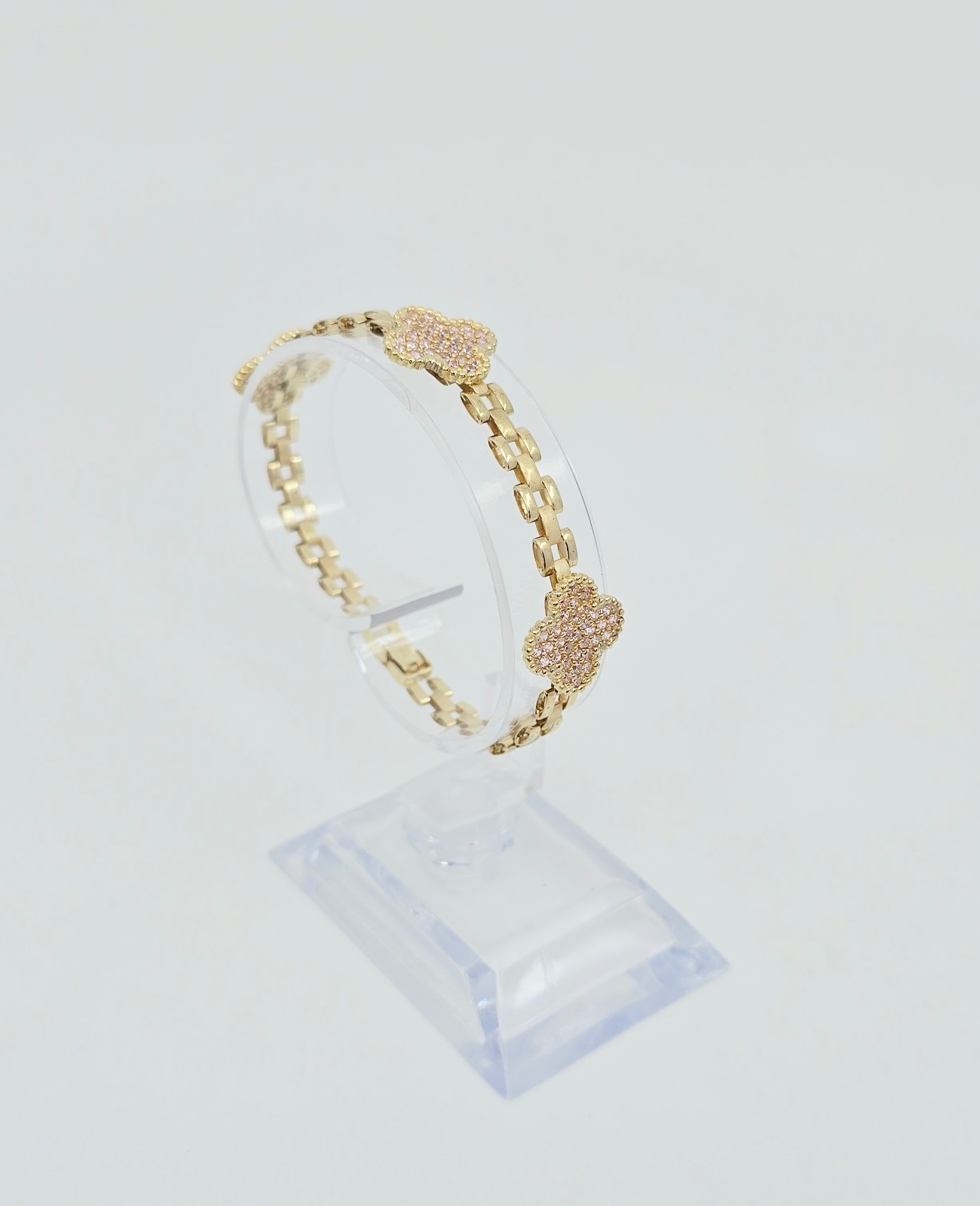 Unique 10K Solid Yellow Gold Four Leaf Clover Rol… - image 4