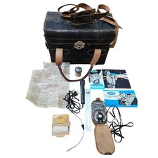 Vintage Distressed Leather Camera Bag and Accessories Collectibles Shelf Styling