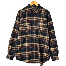 Used FIELD AND STREAM long-sleeved flannel check shirt men's size L equivalent