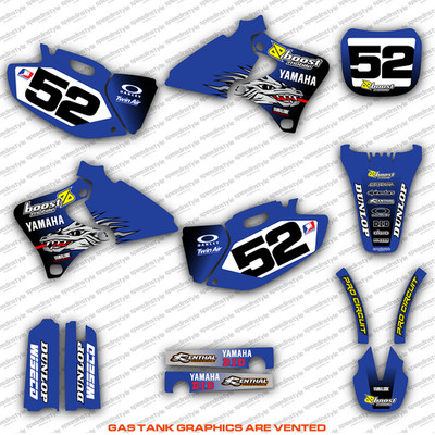 1998 1999 2000 2002 Yamaha YZ 250 / 400 / 426F Graphics Kit Blue Yamaha Of Troy