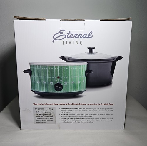 Eternal Living Fußballfeld Thema 4 Quart Schongarer Geschirr Heckklappe - Bild 2 von 4
