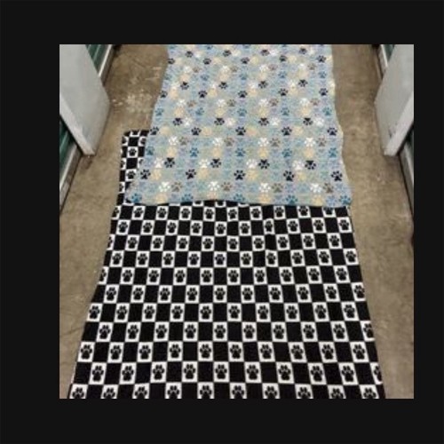 Duo Of Paw Print Fleece Blankets