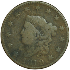 1819 Liberty Head Large Cent Very Good Condition *JE