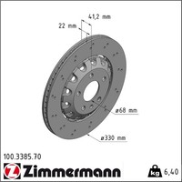 2X Zimmermann Bremsscheiben 330Mm BelÜFtet Bremsscheibe Zweiteilig Gelocht
