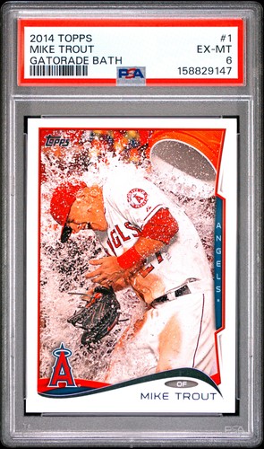 2014 TOPPS GATORADE BATH #1 MIKE TROUT PSA 6