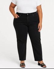 Women's High-Rise Straight Leg Jeans - Ava  Viv Black Size 17 R 36 MSRP