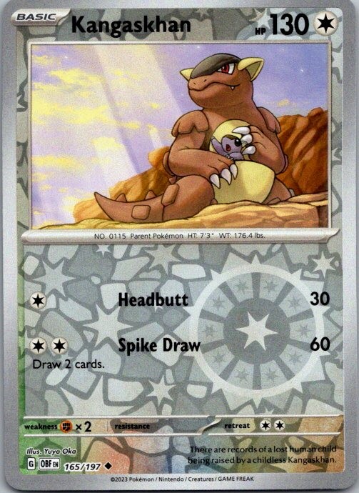 Kangaskhan SV03: Obsidian Flames 165/197 NM Reverse Holo