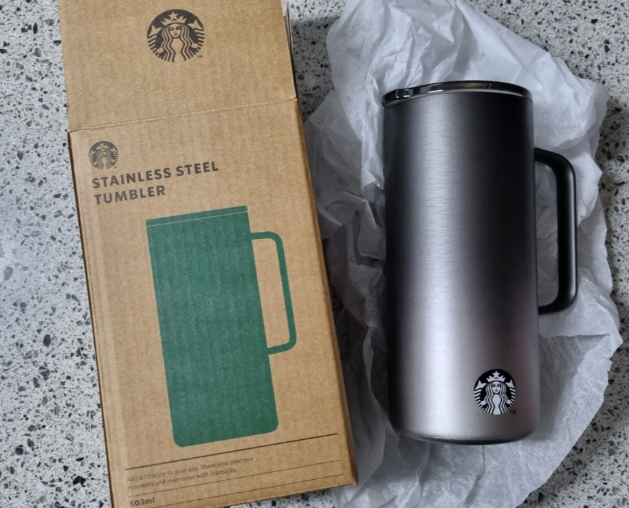 Starbucks Korea SS Black Tank Tumbler 17.01 fl.oz Stainless Steel
