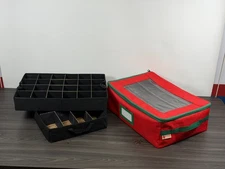 Home Organizer Solutions 2 Tray 36 Ornament Storage Bag in Red