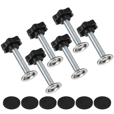 #ad 6 Pack M10x50mm Star Clamping Knobs with Screws Pressure Plate Rubber Pad AU $24.35