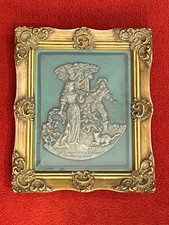 Zinnplatte, gerahmt, Der Trompeter von S&auml;ckingen, Glas gebrochen