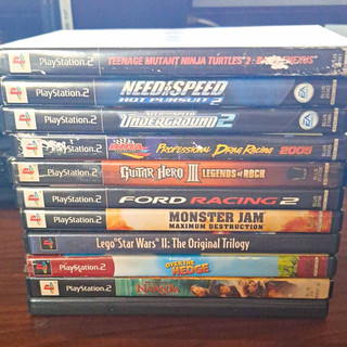 Sony PlayStation 2 PS2 Game Lot w/ Cases TMNT 2 NFS Guitar Hero LEGO Star