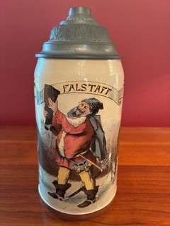 0.5 liter PUG 1909 Mettlach Beer Stein "Falstaff"