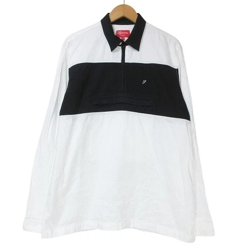 Supreme toile pull chemise manches longues pull demi zip un point Ch
