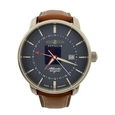 Zeppelin Quartz Analog Watch Blue Brown 8442-3 New