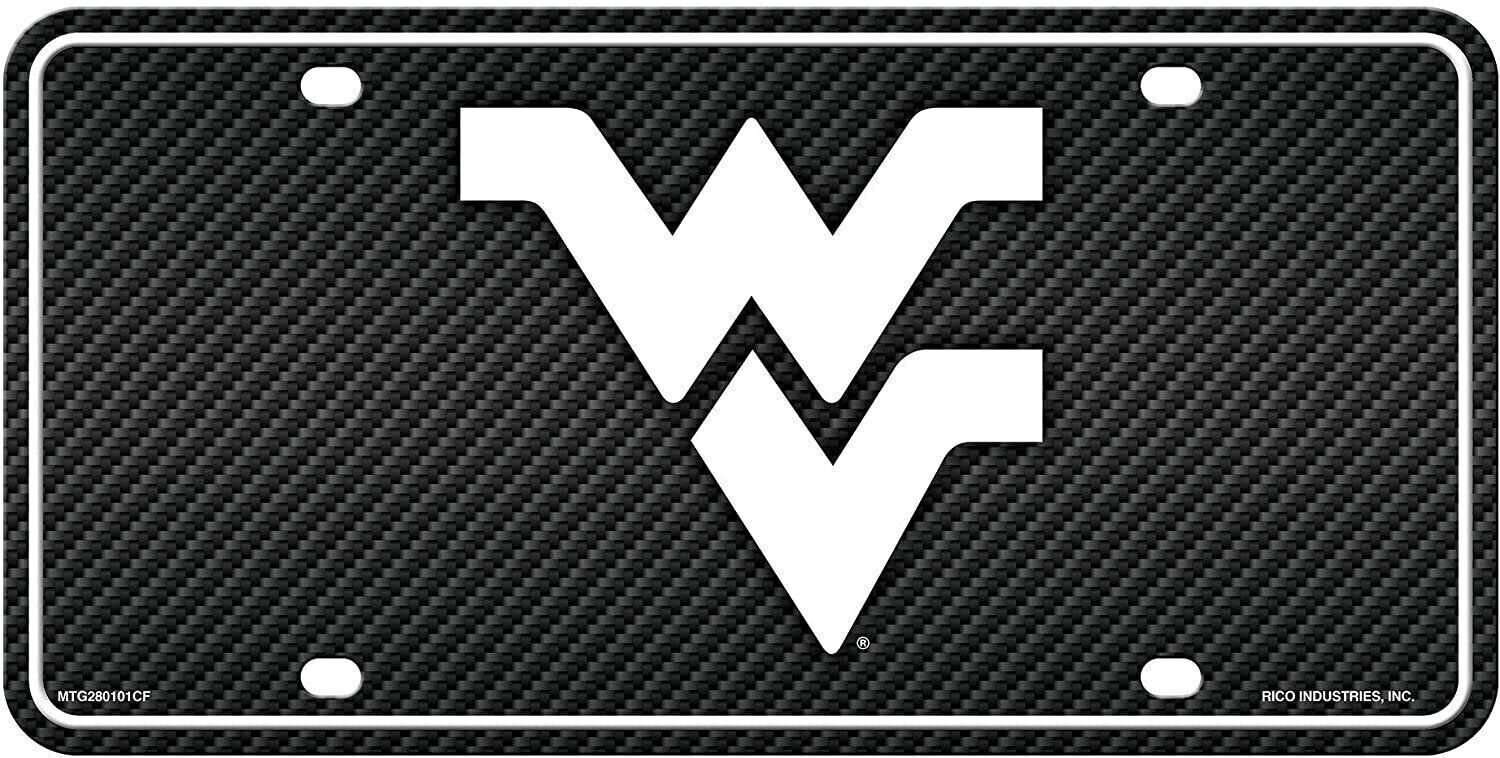 West Virginia University Mountaineers Metal Auto Tag License Plate, Carbon...