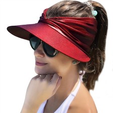 Womens Sun Visor Hat Wide Brim Summer UPF 50 UV Protection Beach Sport Cap W...