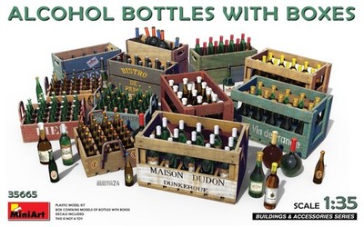 MiniArt 35665 Alcohol Bottles with Boxes 1/35