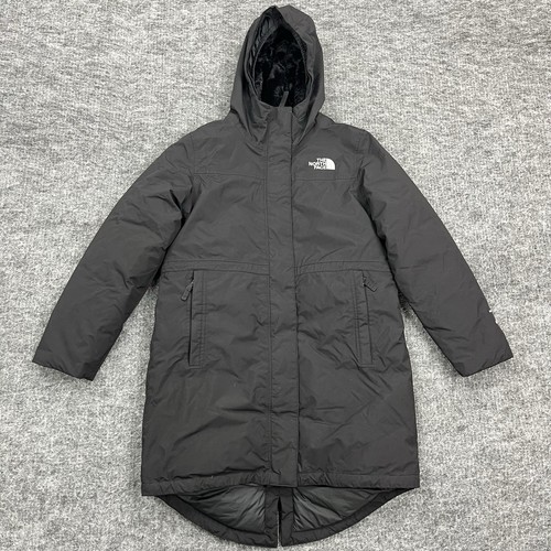 North Face Jacket Girls Large 14-16 Black Dryvent 600 Down Hooded Parka Gorpcore