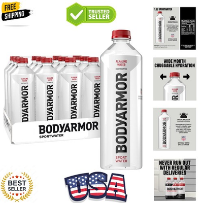 #ad SportWater Alkaline Water High Alkaline Bottled Water pH 9 1.5 Liter 12 P... $61.99