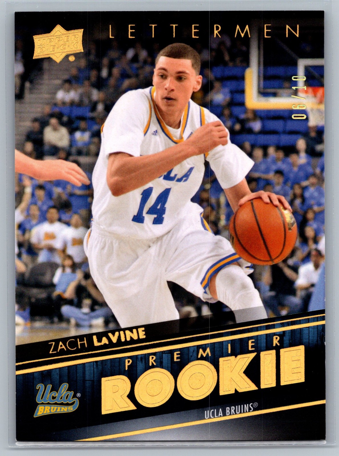 2014-15 Upper Deck Lettermen #80 Zach LaVine UCLA Bruins Gold /10 RC