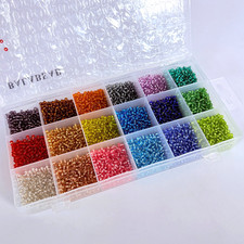 10800Pcs 3Mm Glass Seed Beads for Bracelets Making Kit Transparent Bead 18 Color