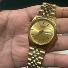 Working VTG Seiko President Mens Watch 36mm Gold Dial Gold Tone 7N43-8111 Runs