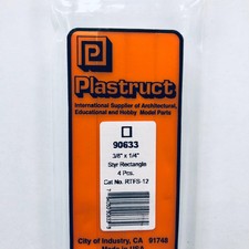 Plastruct 90633 Styrene Rectangle Tube 3/8"x 1/4"x 15" 5