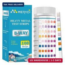 Heavy Metals Water Test Strips 8 Tests - 100ct Home Water Testing Kit for Iron