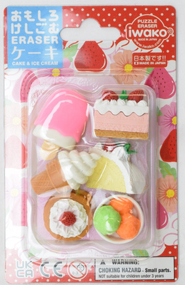 IWACOです❣️1011 Iwako Cake & Ice Cream Japanese Puzzle Pencil Eraser Set ER-981011