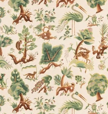 GP & J BAKER CURTAIN FABRIC 'GRANDE GERTRUDE - LINEN' 2 METRES - Linen Blend